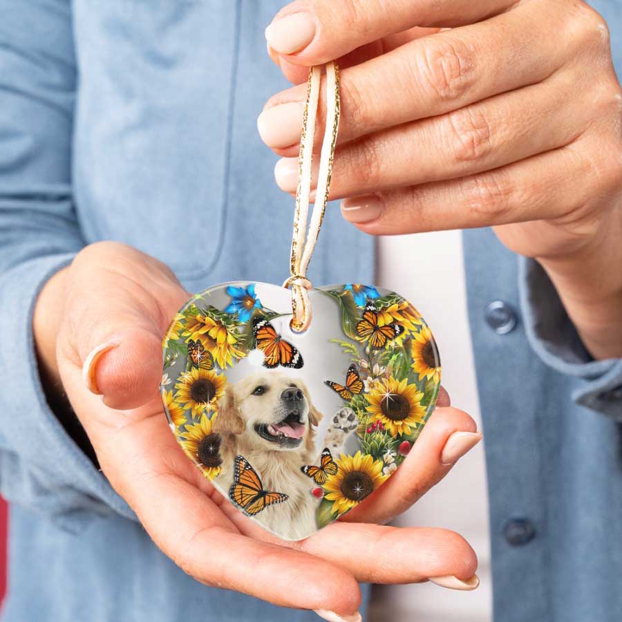 Sunflowers-Heart-Golden-Retriever-Dog-Lover-Ceramic-Ornament Sunflowers Heart Golden Retriever Dog Lover Ceramic Ornament