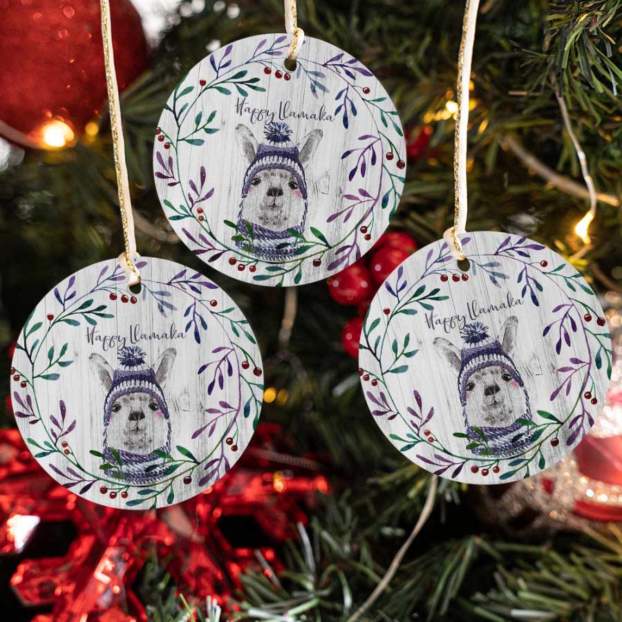 Happy-Llamaka-Merry-Christmas-Funny-Llama-Ceramic-Ornament-1