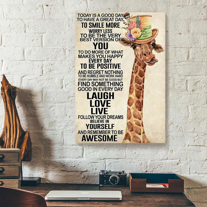 Today-Is-A-Good-Day-To-Have-A-Great-Day-To-Be-Awesome-Giraffe-Canvas-Poster-Prints-Wall-Art-Decor-1