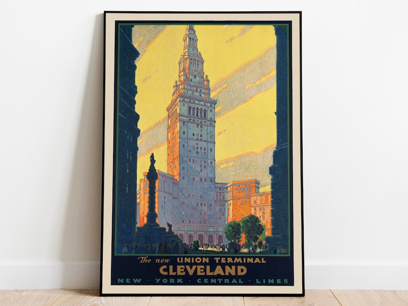 Cleveland-Poster-Vintage-Framed-Art-Cleveland-Vintage-Travel-Poster-Canvas-Print-Wall-Art-Wall-Prints-Poster-Art-Wall-Art-Decor Cleveland Poster Vintage Framed Art Cleveland Vintage Travel Poster Canvas Print Wall Art Wall Prints Poster Art Wall Art Decor