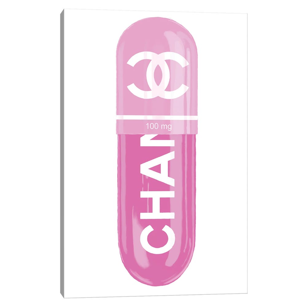 Chanel-Pink-100MG-Black-Framed-Canvas-Stretched-Wrapped-Canvas-Print-Wall-Art-Decor-1 Stretched Wrapped Canvas Print