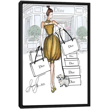 Dior Green Dress - Black Framed Canvas