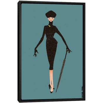 Dior New Look Blue - Black Framed Canvas