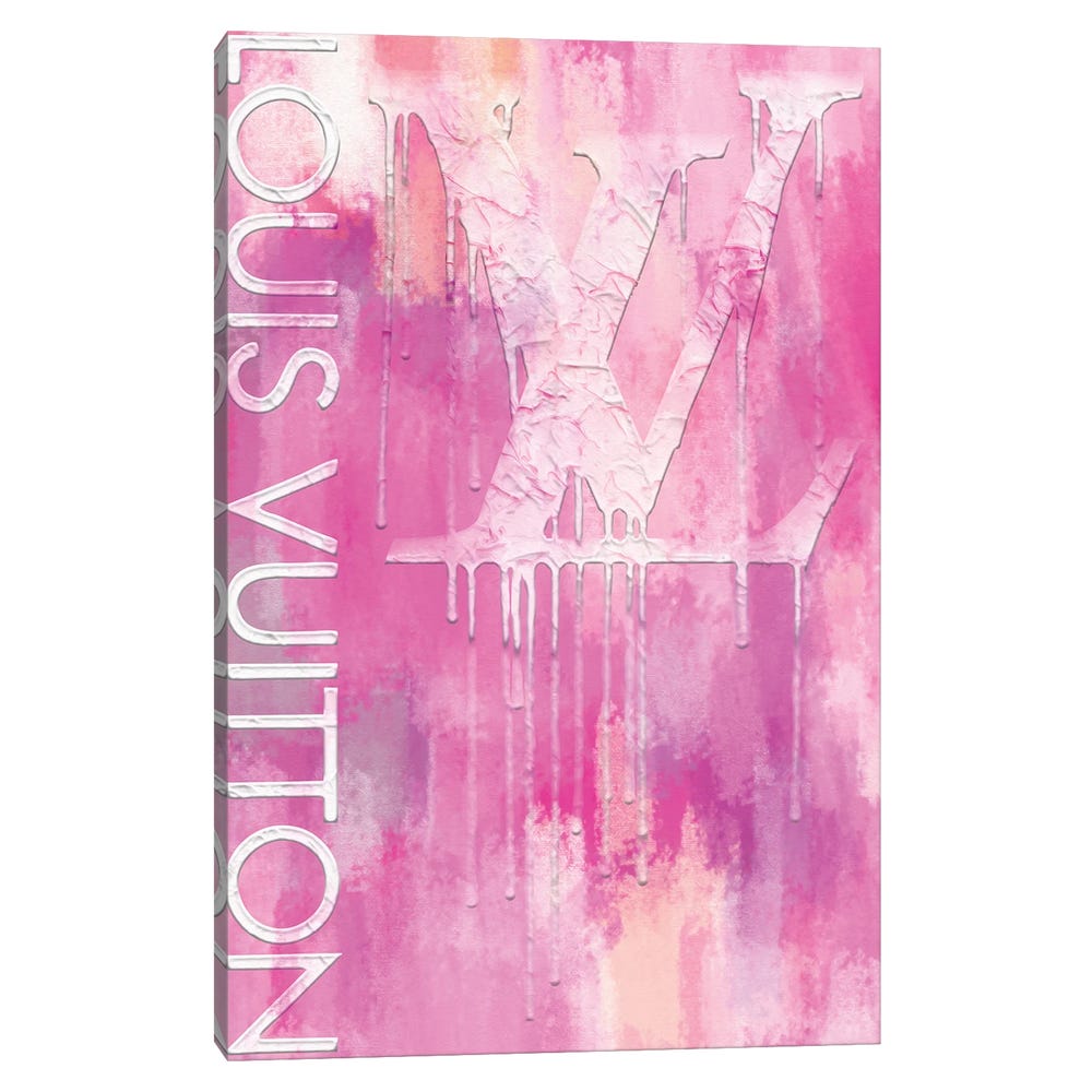 Fashion-Drips-LV-Pinkly-Black-Framed-Canvas-Stretched-Wrapped-Canvas-Print-Wall-Art-Decor-1 Stretched Wrapped Canvas Print