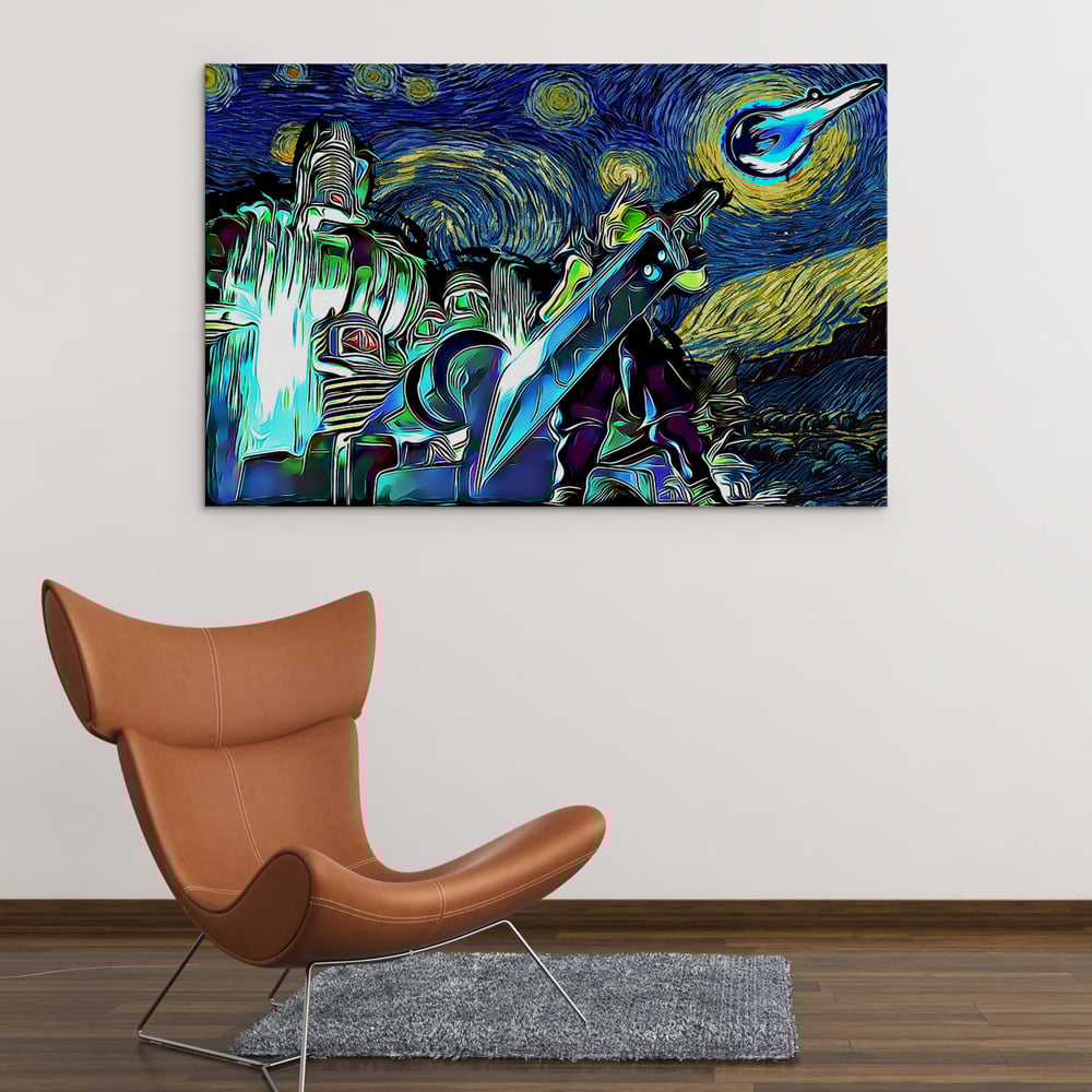 Final-Fantasy-7-Starry-Night-Midgar-Canvas-Poster-Print-Wall-Art-Decor-7