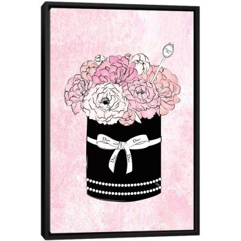 Flower Box Dior - Black Framed Canvas