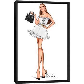 Gigi Hadid - Lady Dior - Black Framed Canvas