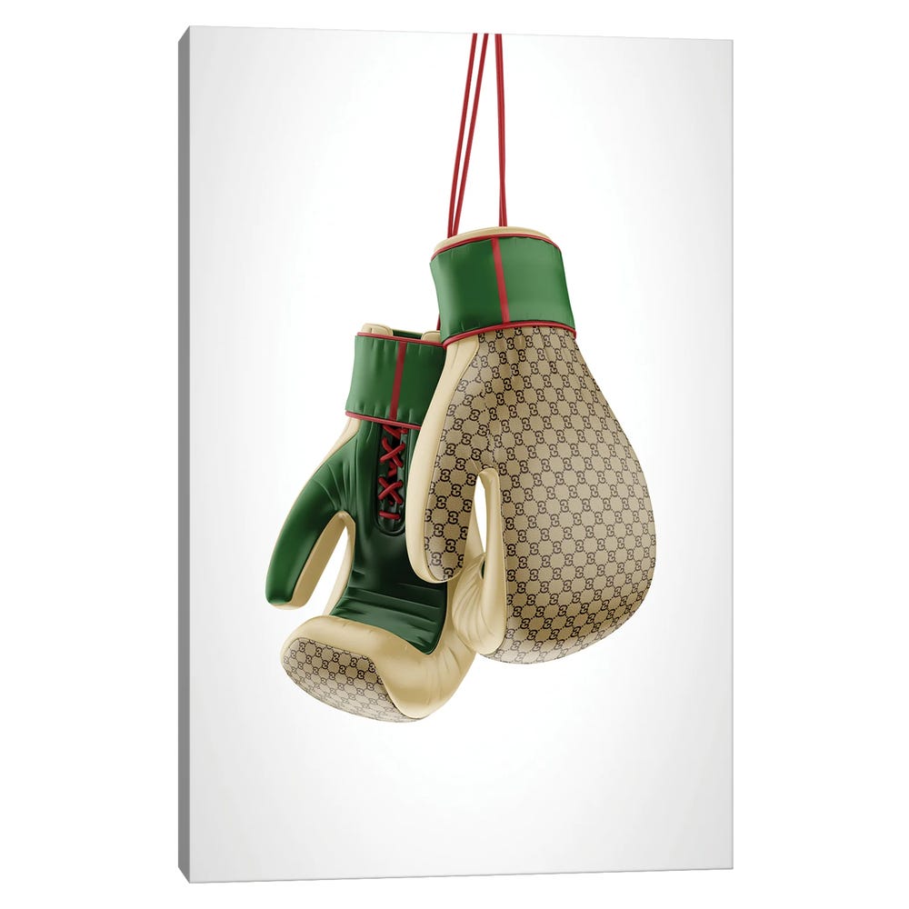 Gucci-Boxing-Gloves-Black-Framed-Canvas-Stretched-Wrapped-Canvas-Print-Wall-Art-Decor-1 Stretched Wrapped Canvas Print