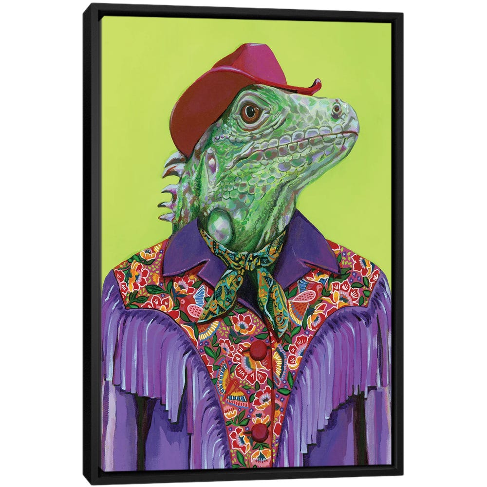 Gucci-Lizard-Black-Framed-Canvas-Stretched-Wrapped-Canvas-Print-Wall-Art-Decor Gucci Lizard - Black Framed Canvas