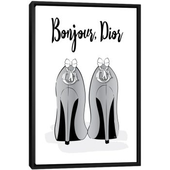Hello Dior - Black Framed Canvas