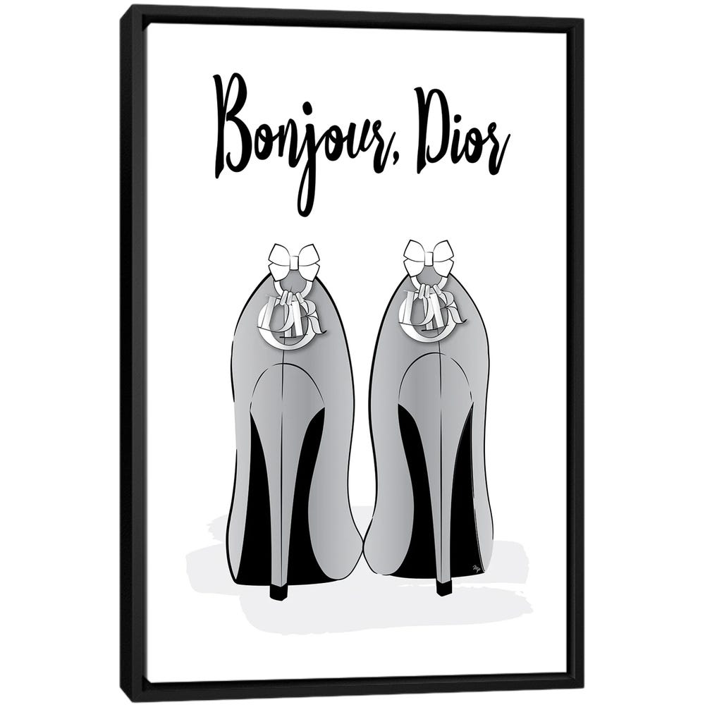 Hello-Dior-Black-Framed-Canvas-Stretched-Wrapped-Canvas-Print-Wall-Art-Decor Hello Dior - Black Framed Canvas