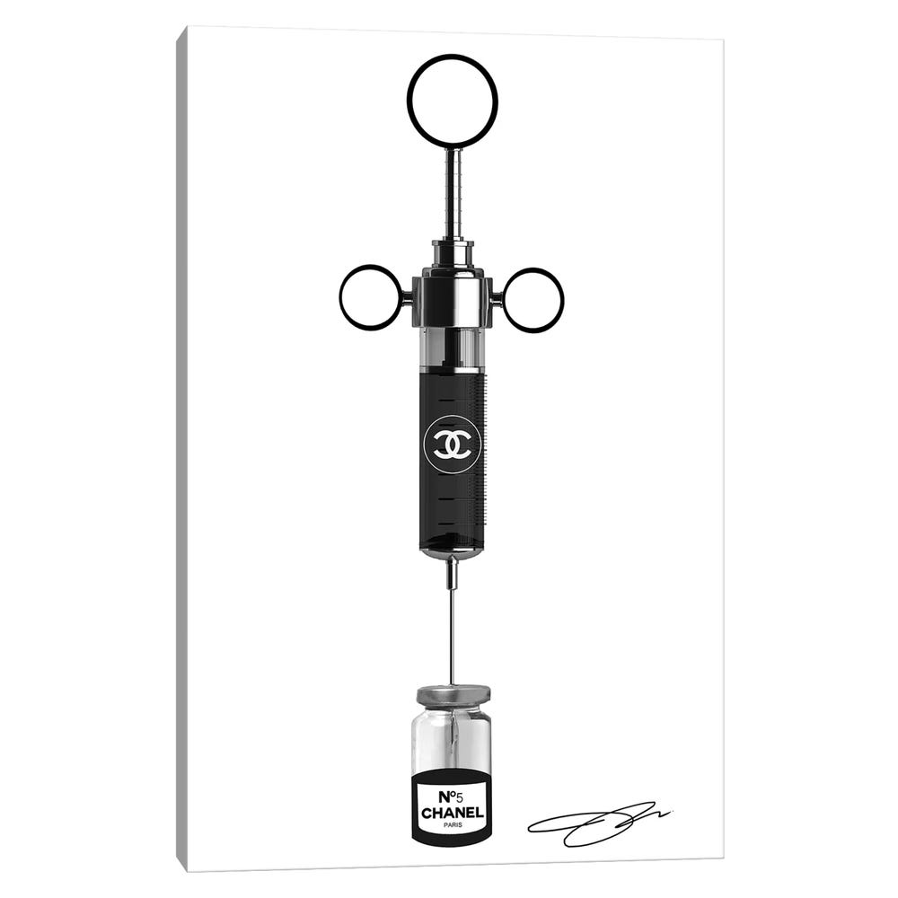 Shot-Of-Chanel-Black-Framed-Canvas-Stretched-Wrapped-Canvas-Print-Wall-Art-Decor-1 Stretched Wrapped Canvas Print