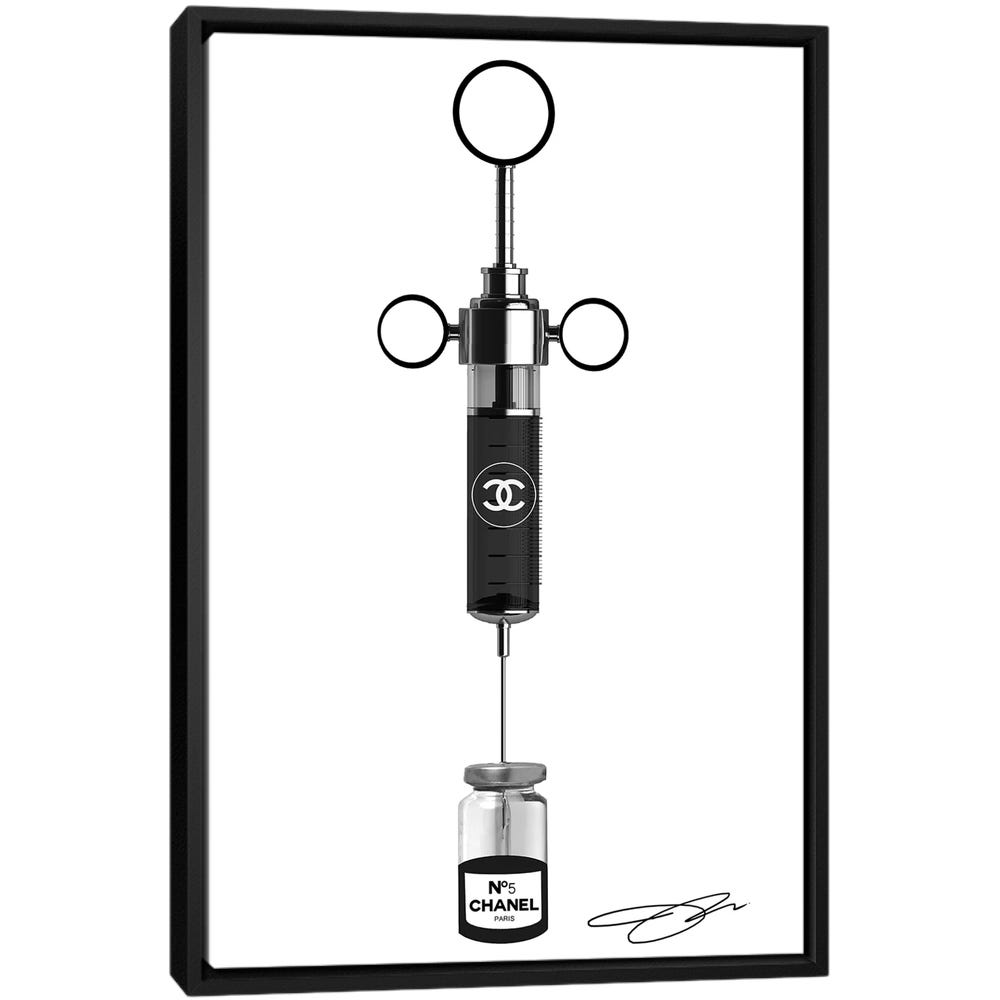 Shot-Of-Chanel-Black-Framed-Canvas-Stretched-Wrapped-Canvas-Print-Wall-Art-Decor Shot Of Chanel - Black Framed Canvas