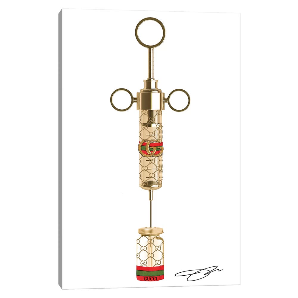 Shot-Of-Gucci-Black-Framed-Canvas-Stretched-Wrapped-Canvas-Print-Wall-Art-Decor-1 Stretched Wrapped Canvas Print