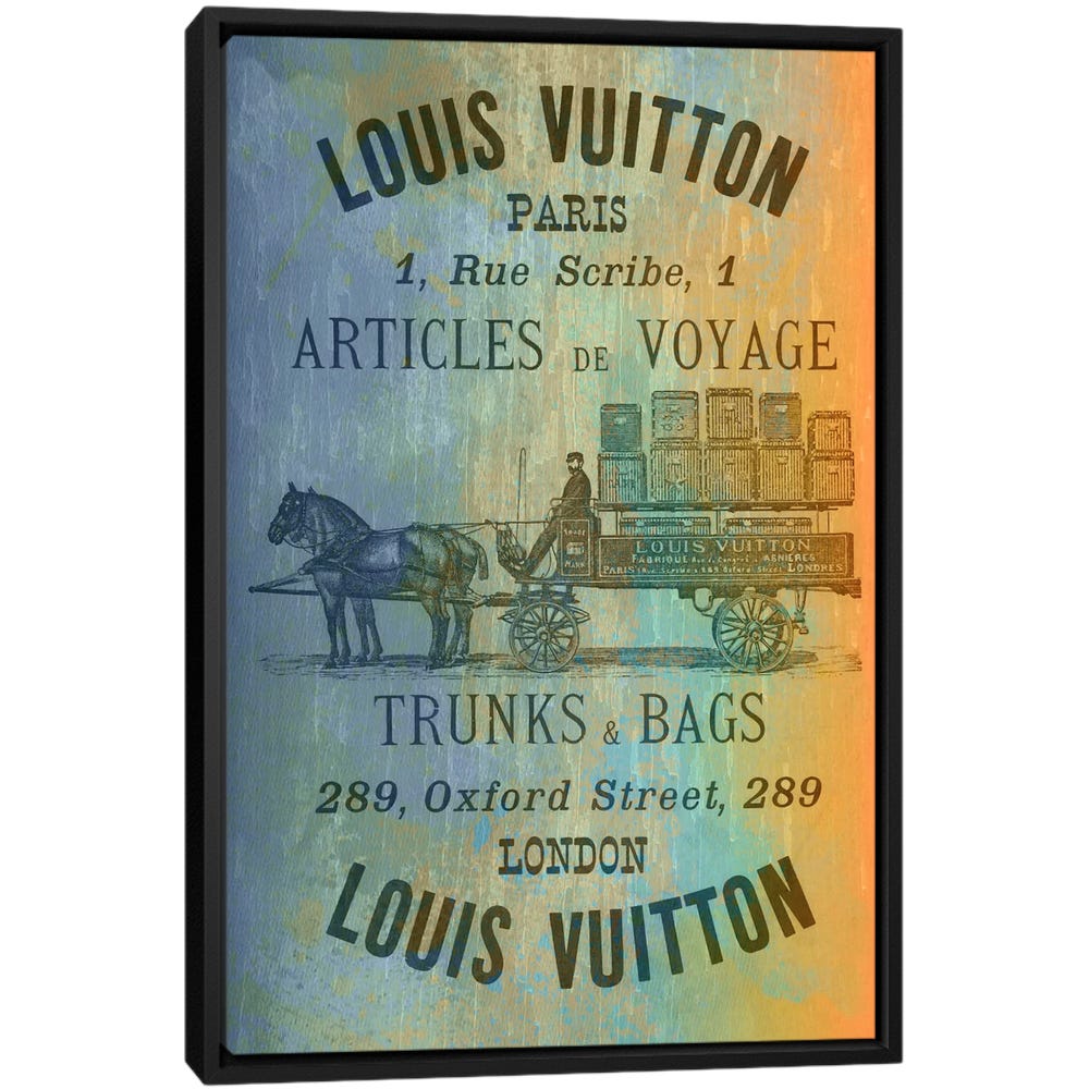 Vintage-Woodgrain-Louis-Vuitton-Sign-2-Black-Framed-Canvas-Stretched-Wrapped-Canvas-Print-Wall-Art-Decor Vintage Woodgrain Louis Vuitton Sign 2 - Black Framed Canvas