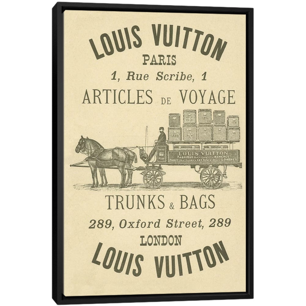 Vintage-Woodgrain-Louis-Vuitton-Sign-3-Black-Framed-Canvas-Stretched-Wrapped-Canvas-Print-Wall-Art-Decor Vintage Woodgrain Louis Vuitton Sign 3 - Black Framed Canvas