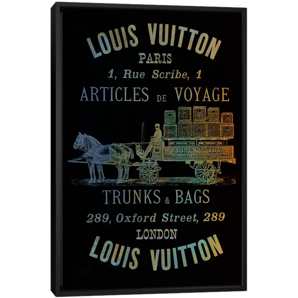 Vintage-Woodgrain-Louis-Vuitton-Sign-4-Black-Framed-Canvas-Stretched-Wrapped-Canvas-Print-Wall-Art-Decor Vintage Woodgrain Louis Vuitton Sign 4 - Black Framed Canvas