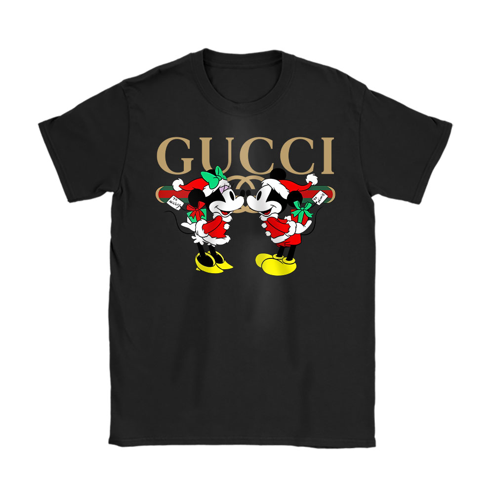 Disney-Mickey-Christmas-Gucci-Unisex-T-Shirt-Cotton-Tee-TAT22047 Disney Mickey Christmas Gucci Unisex T-Shirt Cotton Tee TAT22047