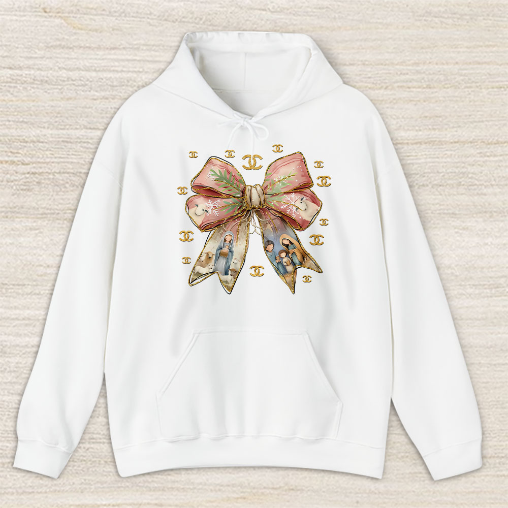 Jesus-Christmas-Coquette-Bow-Chanel-Unisex-Hoodie-TAH22098 Jesus Christmas Coquette Bow Chanel Unisex Hoodie TAH22098