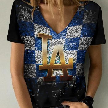 Los Angeles Dodgers V-neck Women T-shirt  VNT1270