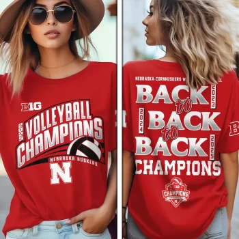 Nebraska Cornhuskers Women's Volleyball 2025 Big Ten Champions Unisex Performance T-Shirt NDT1351