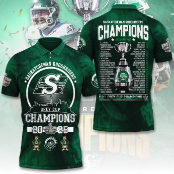 Saskatchewan Roughriders 2025 Grey Cup Champions Polo Shirt NDT1312