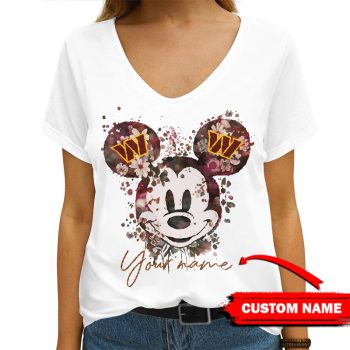 Washington Commanders Personalized V-neck Women T-shirt  VNT1489