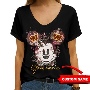 Washington Commanders Personalized V-neck Women T-shirt  VNT1490